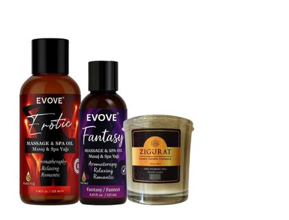 روغن ماساژ آرامش‌بخش با رایحه طبیعی و شمع معطر