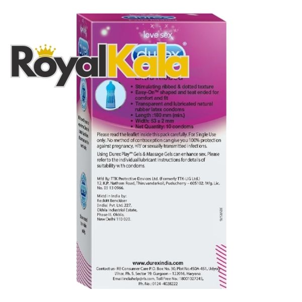 کاندوم دورکس مدل Extra Ribbed بسته ۱۰ عددی