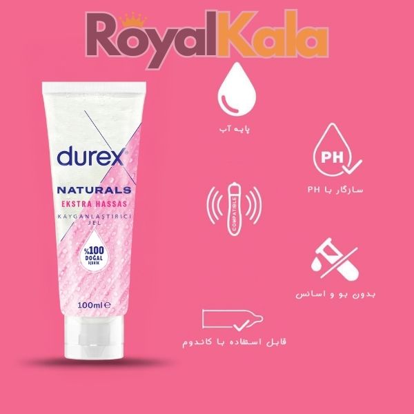لوبریکانت دورکس مدل Naturals حجم 100 میل، ژل روان‌کننده طبیعی بدون عطر و رنگ