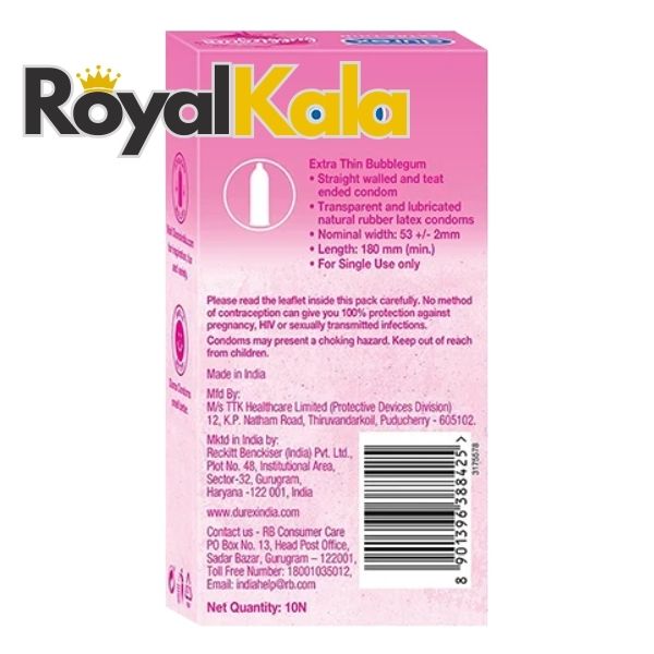 کاندوم دورکس مدل BUBBLEGUM بسته ۱۰ عددی