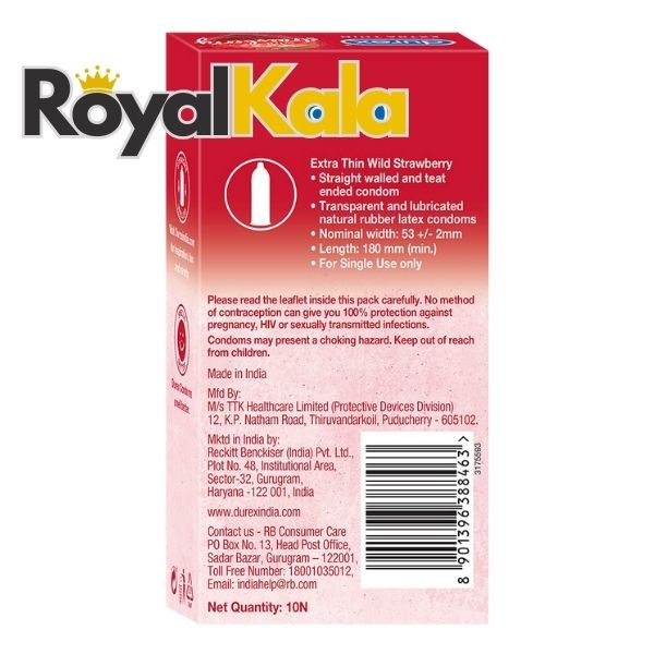 کاندوم دورکس مدل Wild Strawberry بسته ۱۰ عددی با رایحه توت‌فرنگی
